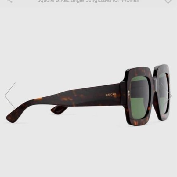 NEW IN BOX $565- Gucci Oversized Square Tortoise Sunglasses & Original Case